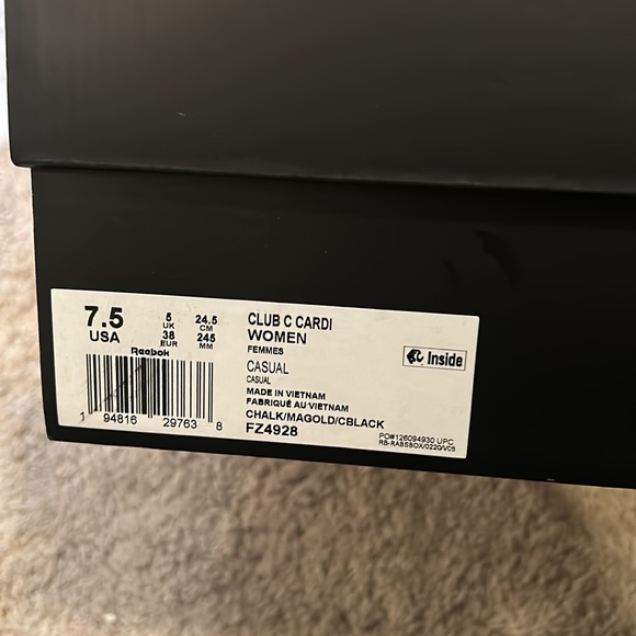 Brand new Reebok club C cardi b shoes - Picture 2 of 2